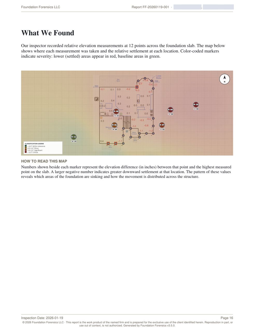 What We Found page with the settlement map and a how-to-read-this-map explanation.